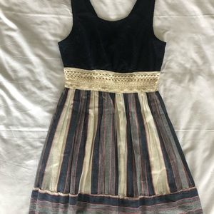 Blue and Pink Striped Dress